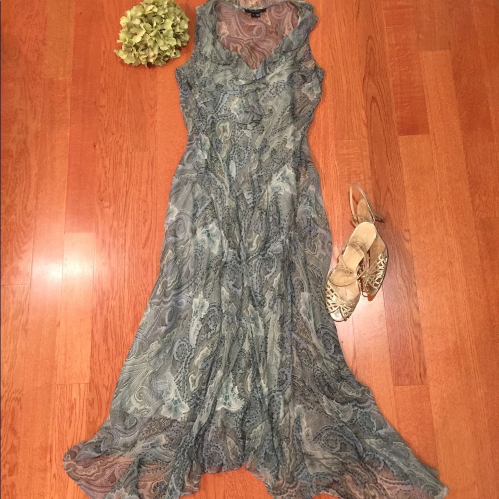 Beautiful ECI sheer Maxi dress with silk slip